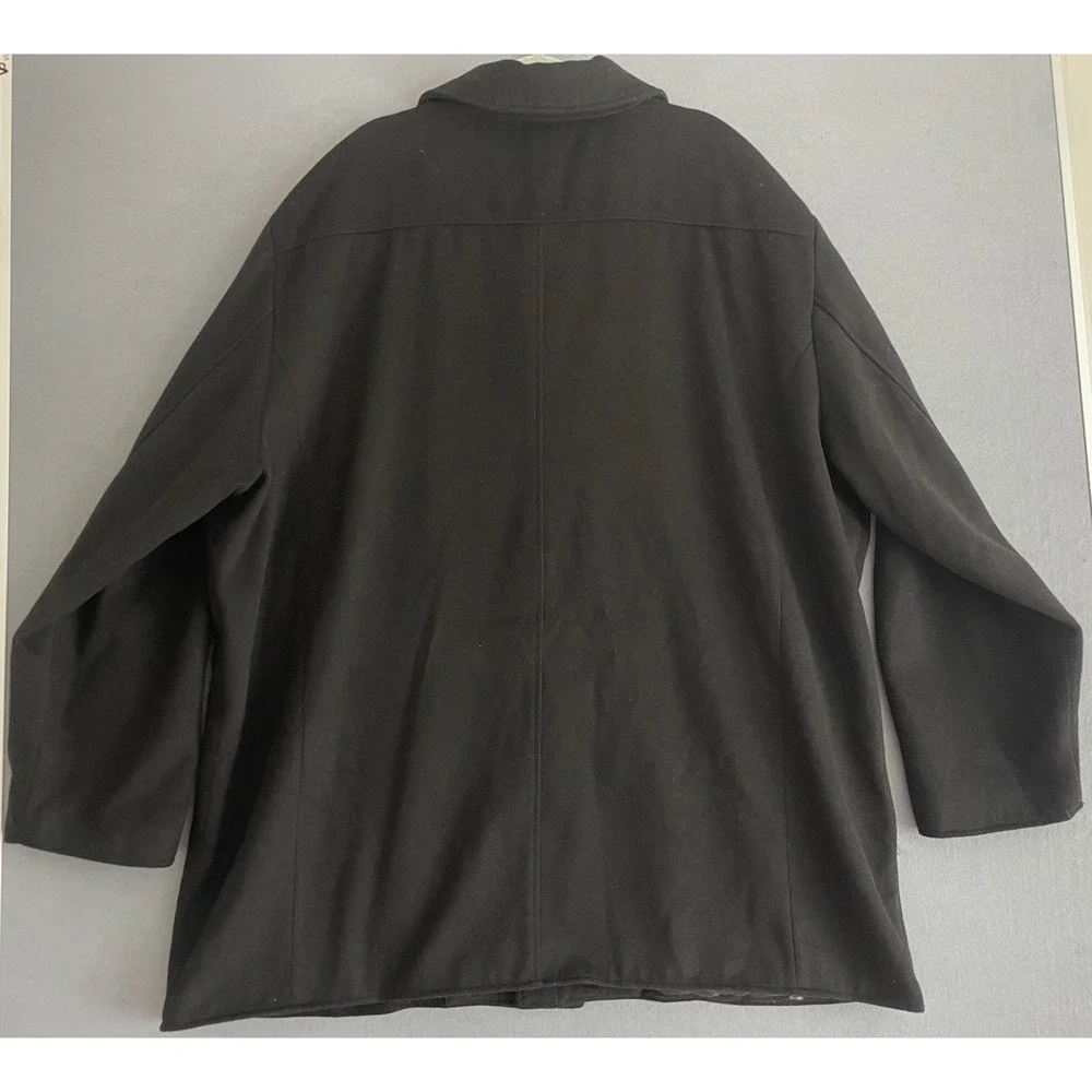 Oak Hill Men 3XLT Coat Black Wool Blend Full Zip‎ Button Classic Jacket 54L/56L